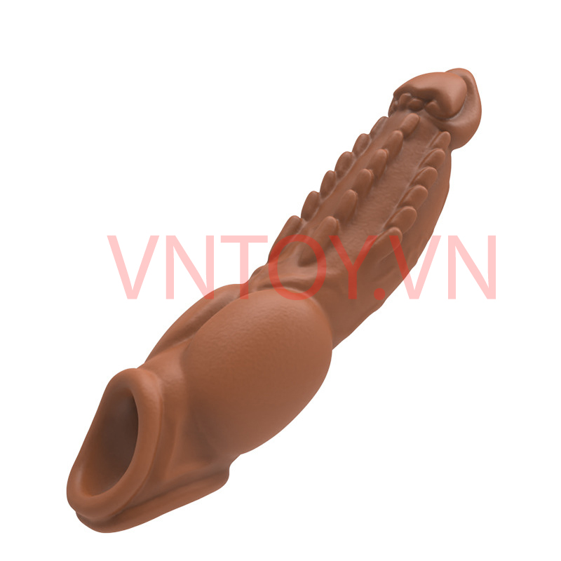 Bao cao su đôn dên khóa tinh dịch hình chó sói vảy rồng kích cỡ khủng