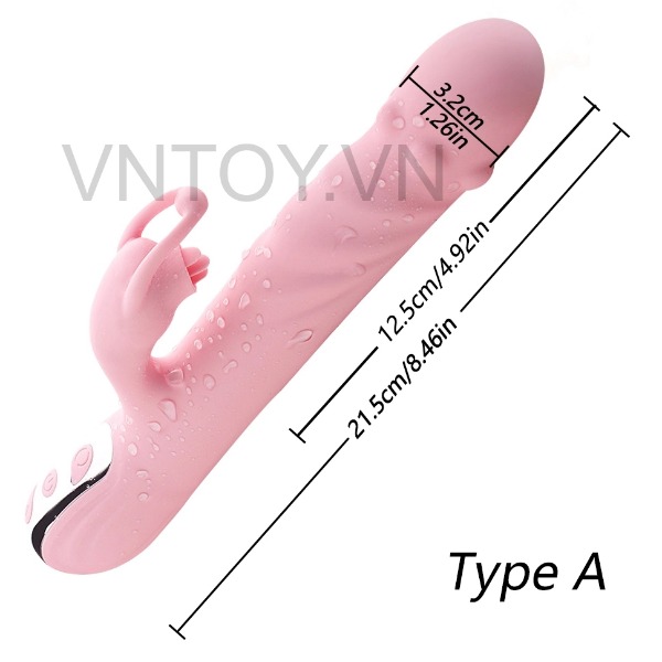 Dương vật giả rung thụt cao cấp vòng bi ngoáy và lưỡi liếm sưởi ấm 42 độ