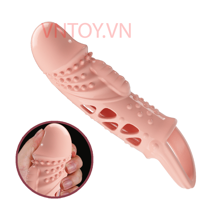 Bao cao su đôn dên Pretty Love Penis Sleeve nhiều gai có rung