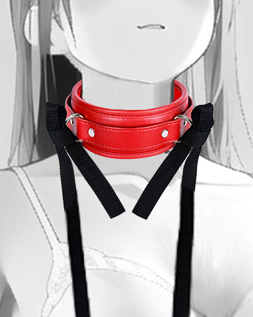 Bộ Đai BDSM Da Đỏ Vòng Cổ Liên Kết Dây Thân Kim Loại