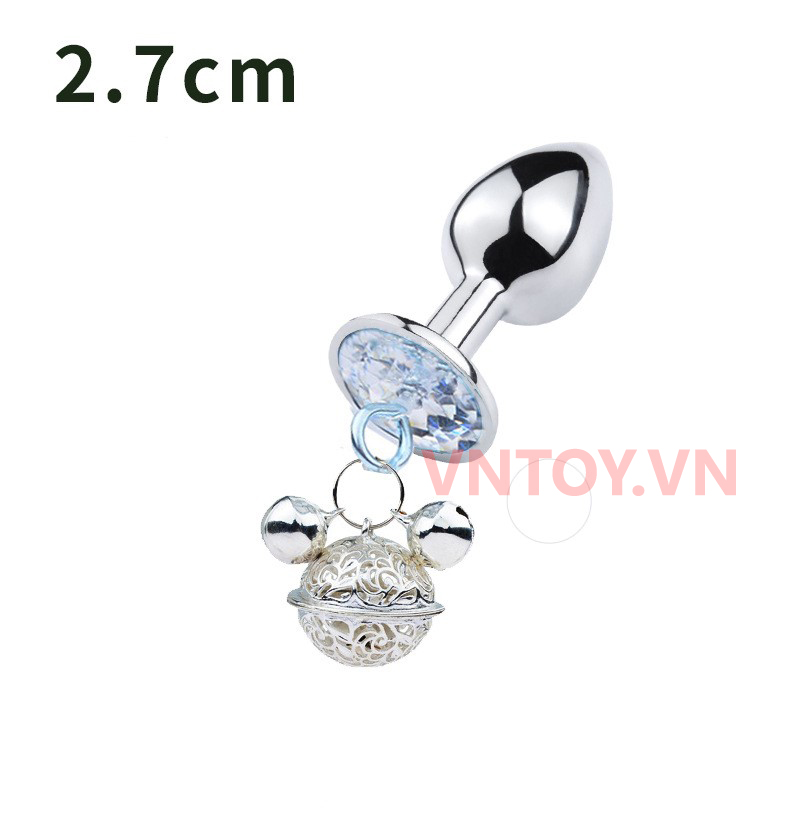Butt plug inox cao cấp gắn đá pha lê Bling Bling