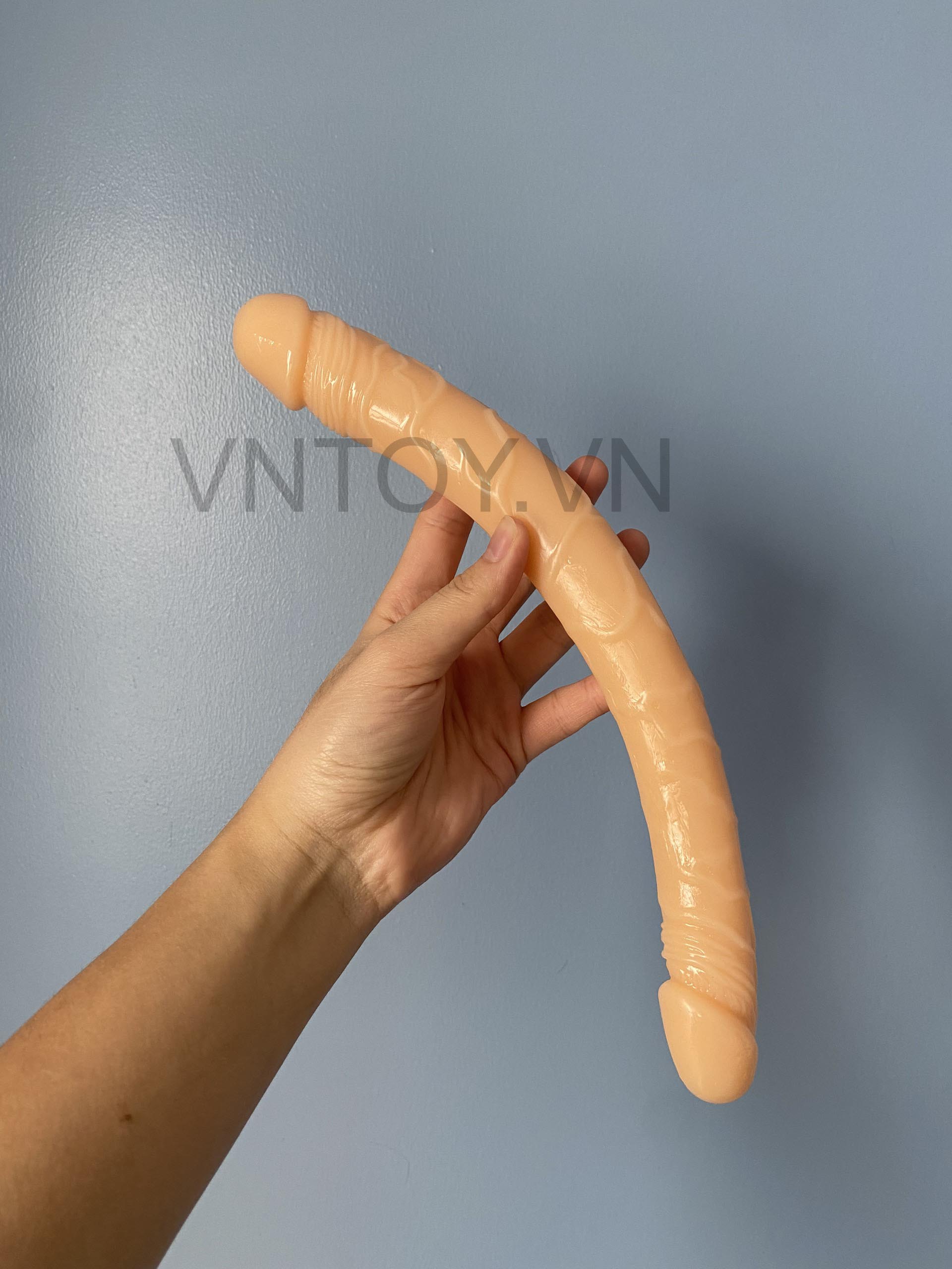 Dương vật giả Silicon 2 đầu có vòng bi dài