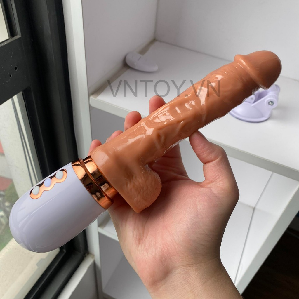 Dương vật giả có chân đế gắn tường tự động rung ngoáy thụt
