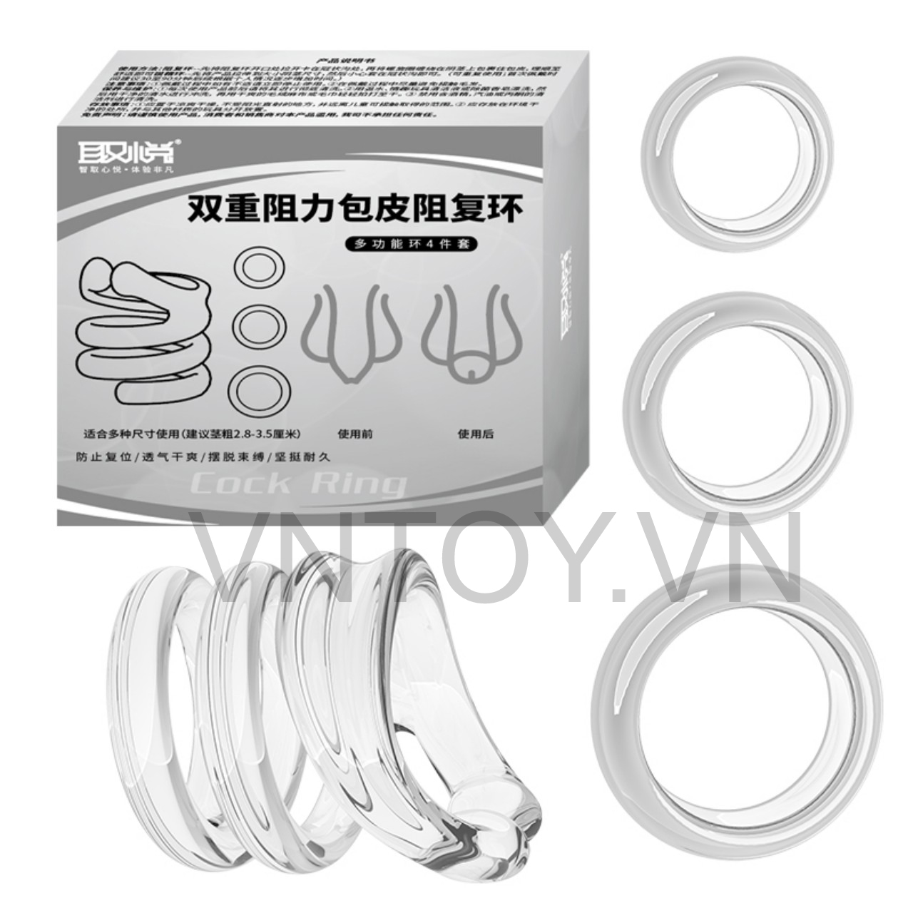 Vòng đeo kháng dương vật chống hẹp bao quy đầu