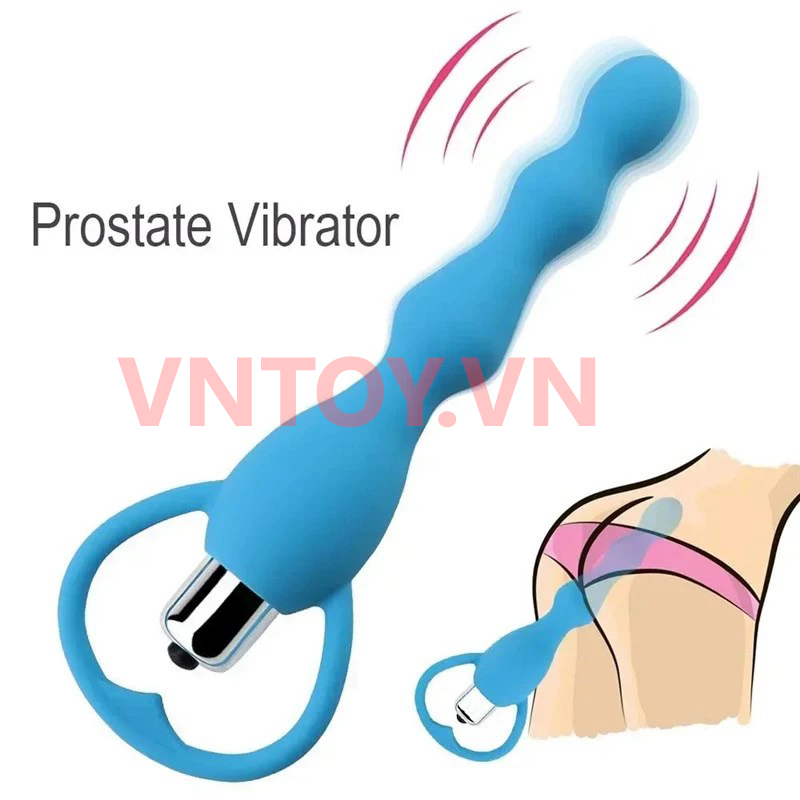 Chuỗi hạt silicon rung hậu môn có tay cầm trái tim