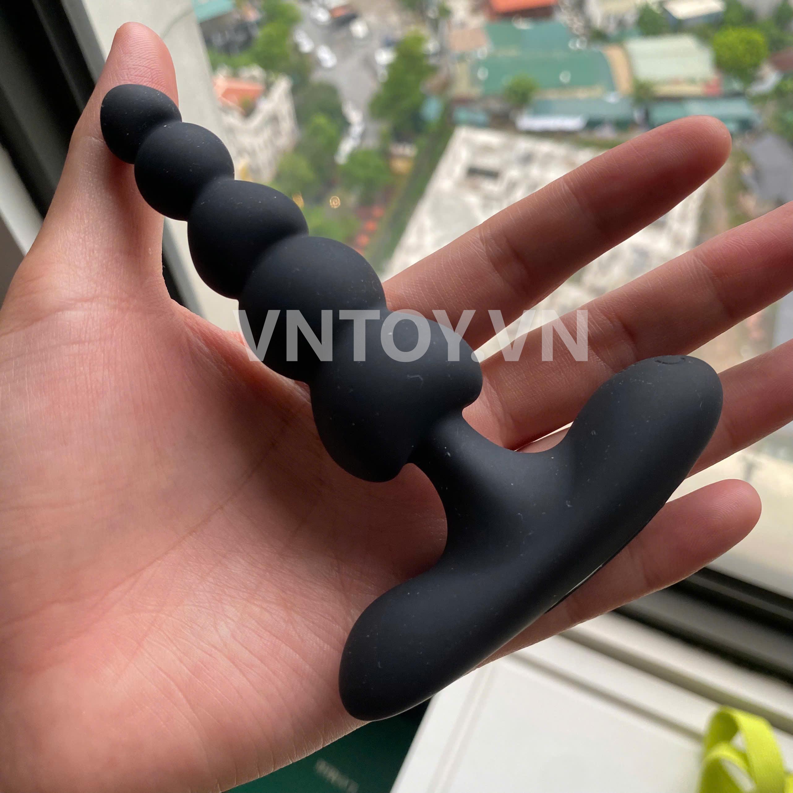 Chuỗi hạt silicone mềm rung hậu môn Pretty Love 12 tần số