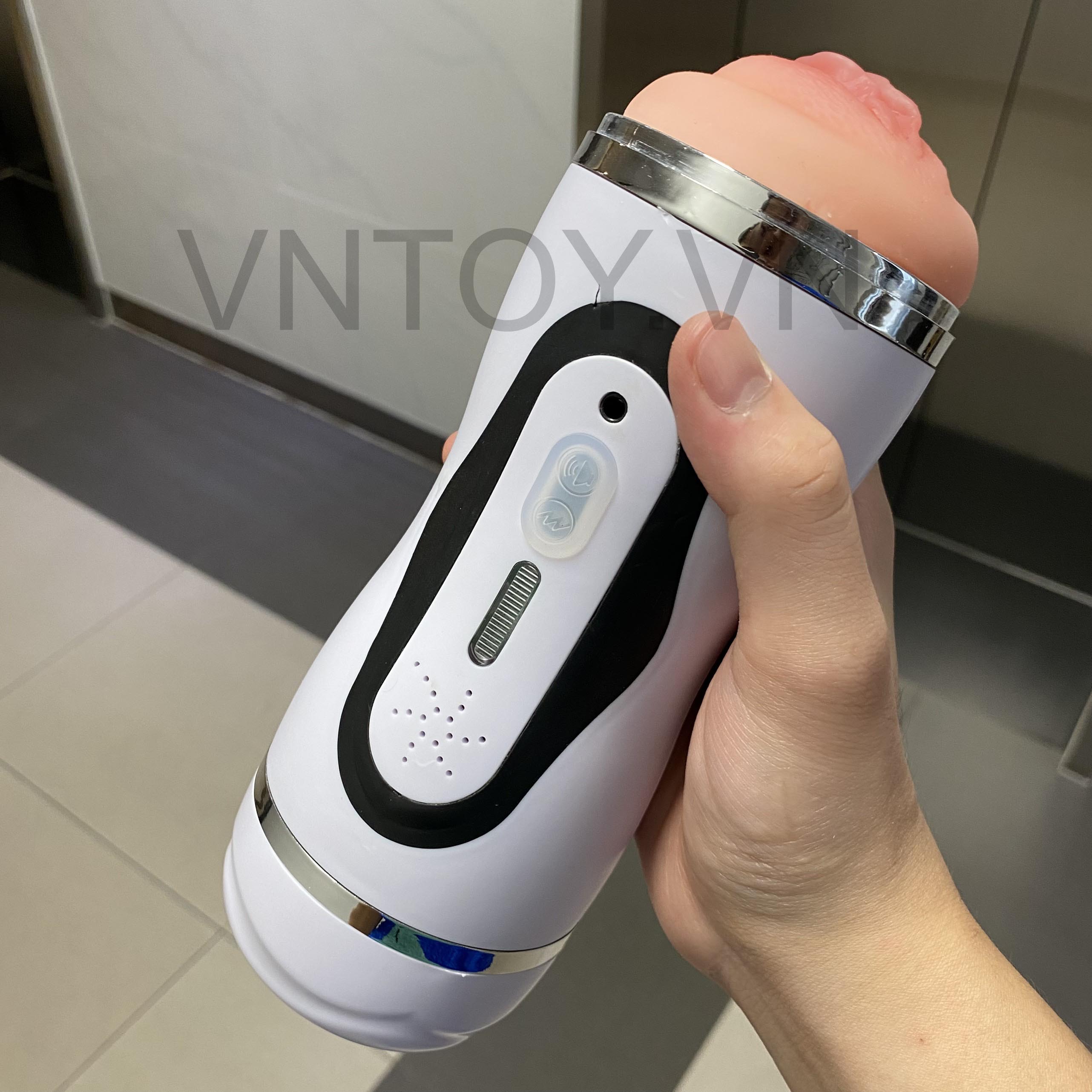 Cốc thủ dâm 2 đầu tự động rung rên la sưởi ấm hình âm đạo và môi