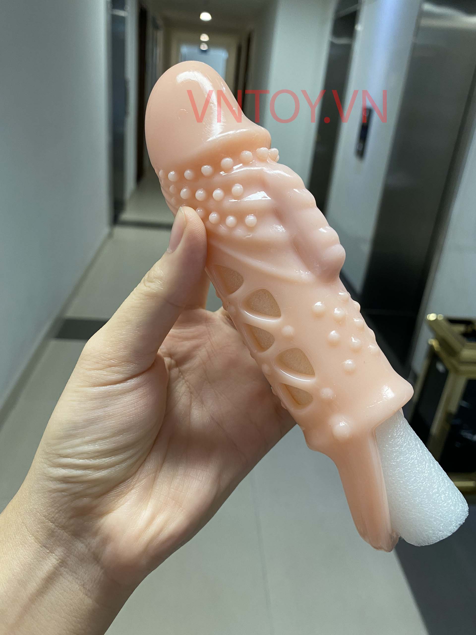 Bao cao su đôn dên Pretty Love Penis Sleeve nhiều gai có rung