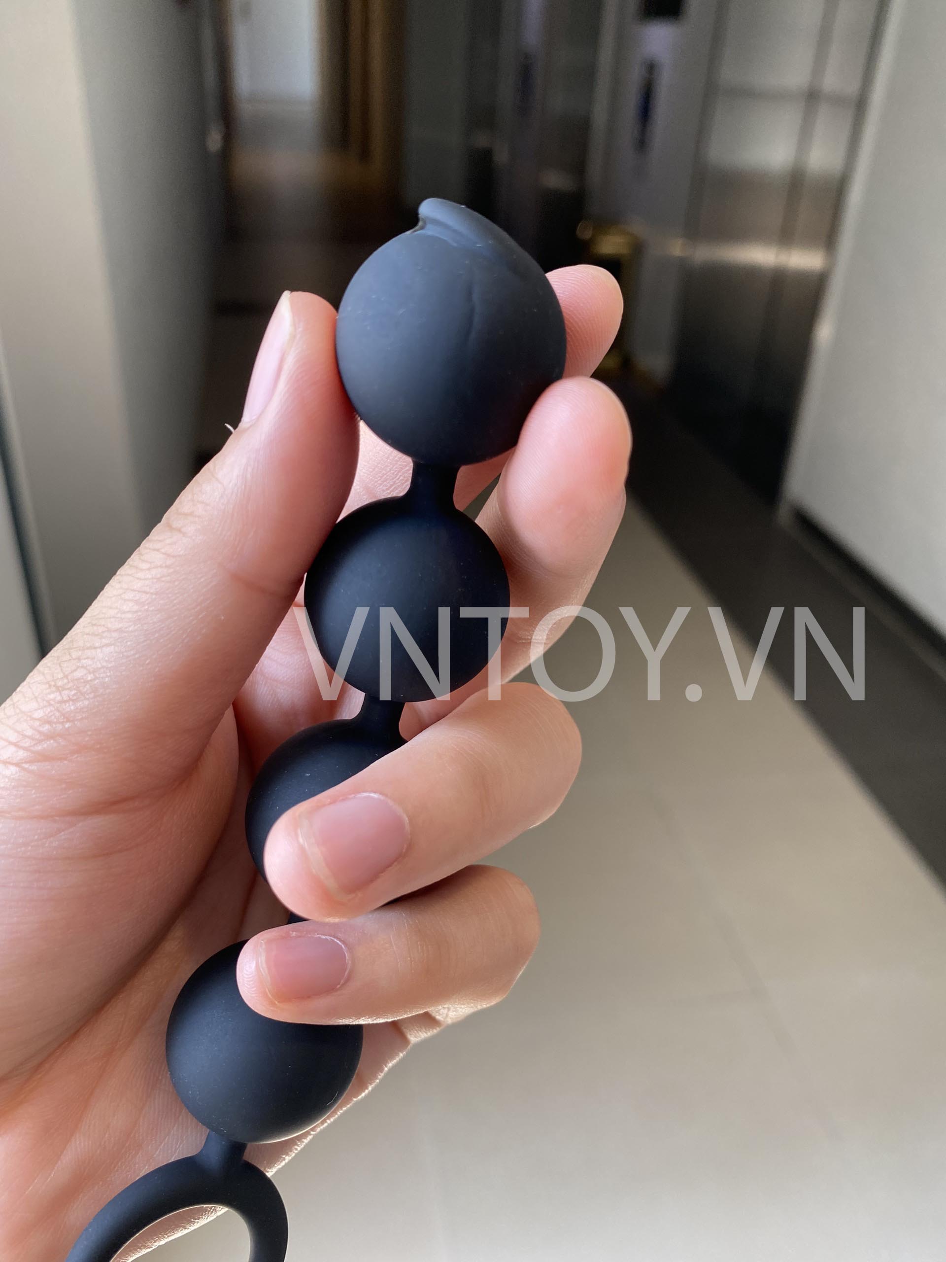 Chuỗi hạt nhét hậu môn 4 viên bi Silicon tròn đặc
