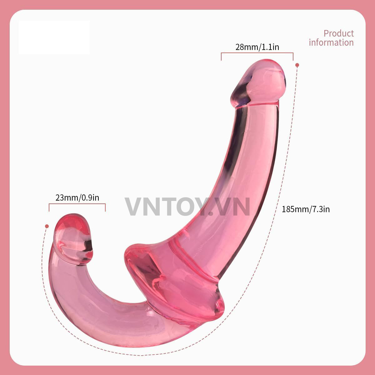 Dildo giả dương vật 2 đầu trong suốt dùng cho Les