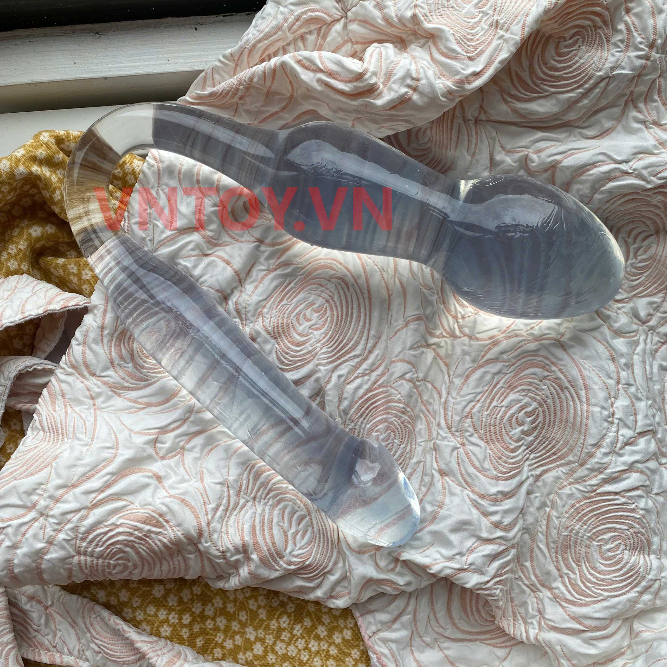 Dildo trong suốt hai đầu size lớn kích thích kép sang trọng