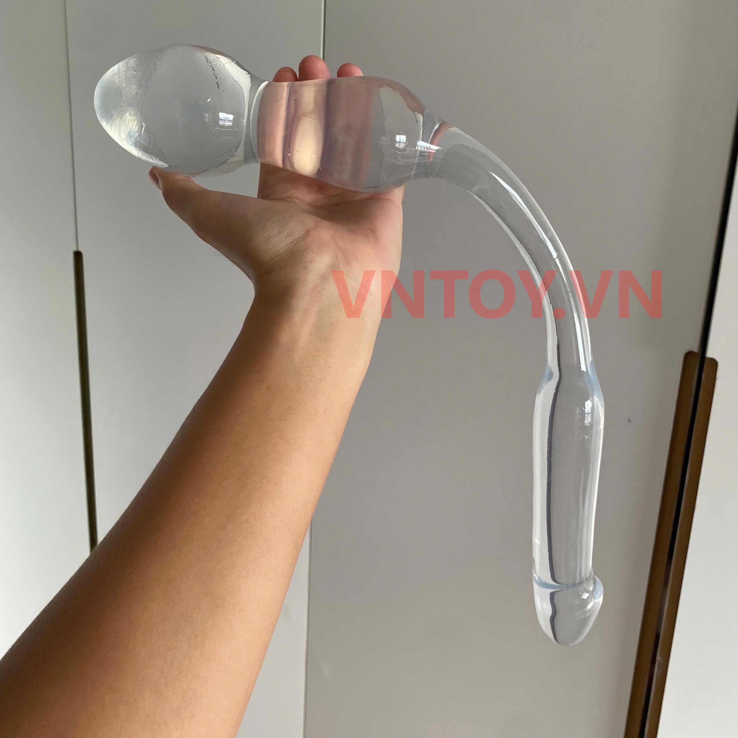 Dildo trong suốt hai đầu size lớn kích thích kép sang trọng