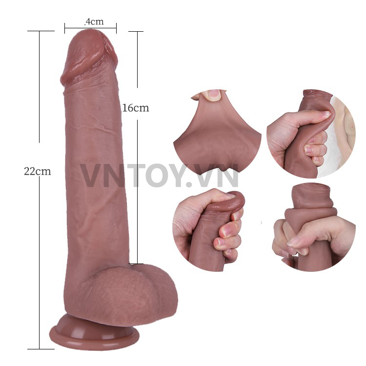 Dương vật giả 2 lớp gắn tường size to dài 22cm đường kính 4cm