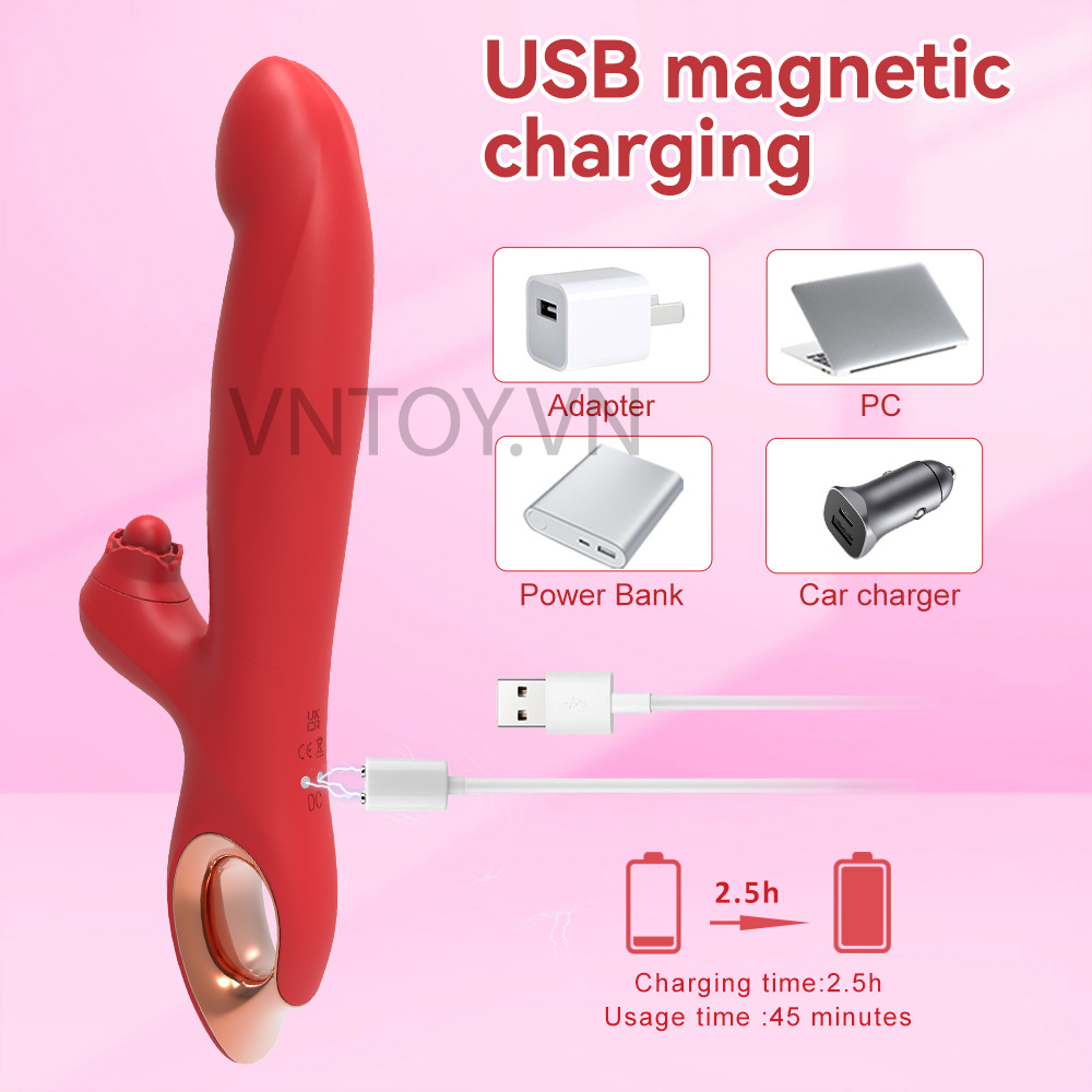 Dương vật giả cao cấp vòng bi rung móc bướm