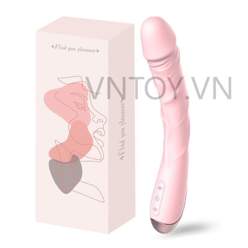 Dương vật giả dài cầm tay Silicon rung 2 đầu