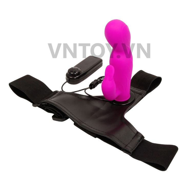 Dương vật giả đeo hông Ultra Harness rung mạnh rẽ nhánh có điều khiển dây