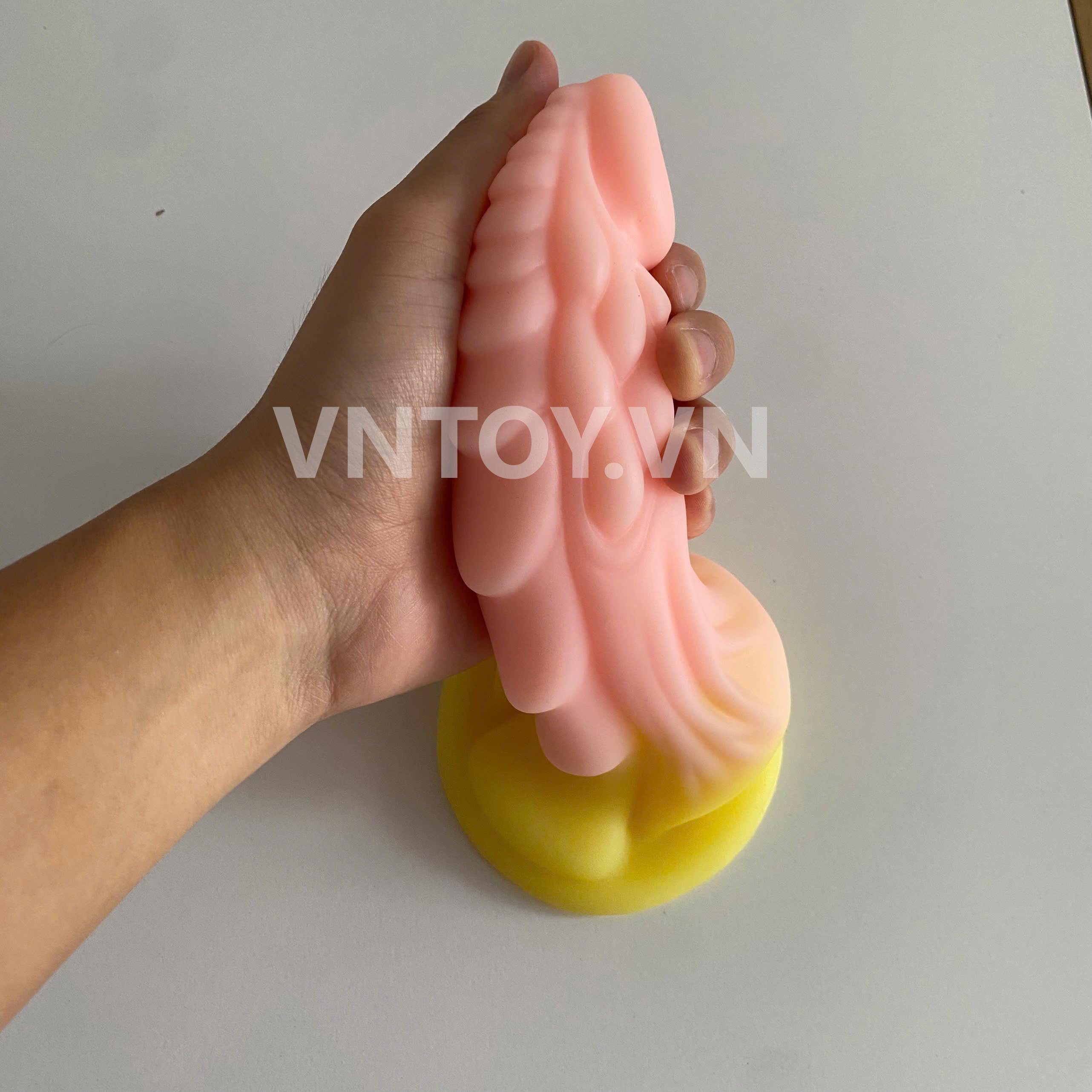 Dương vật giả fantasy silicon mềm mịn hình dáng sừng kỳ lân hoa bầu màu sắc sặc sỡ