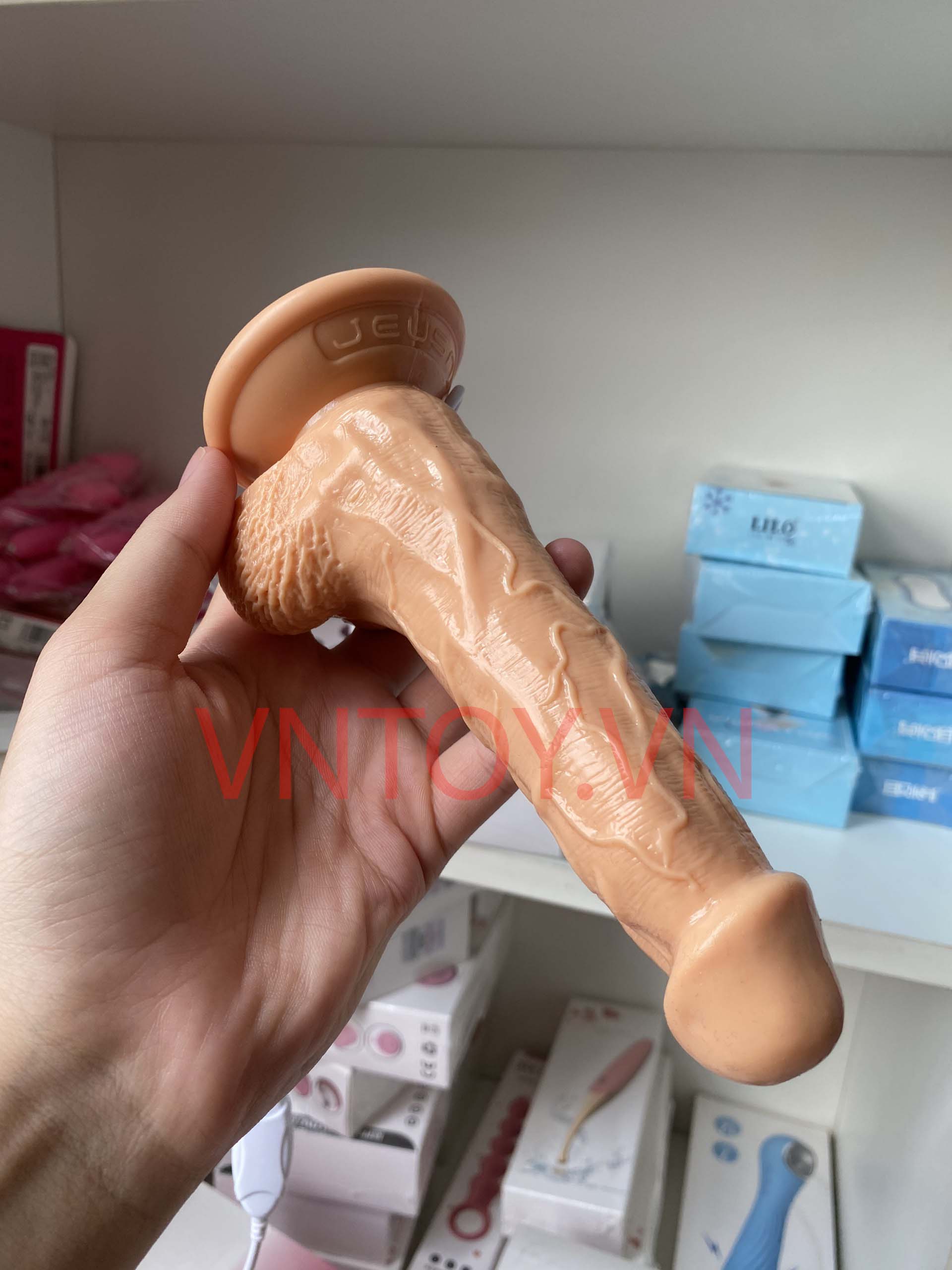 Dương vật giả Jeusn gắn tường tự động rung 10 chế độ cắm USB