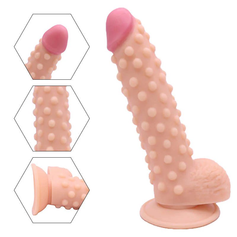 Dương vật giả Silicone Size Lớn Hệ thống gai nổi bám dính