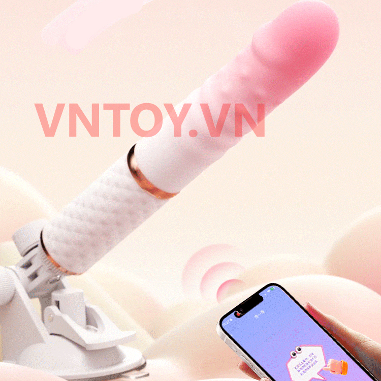 Dương vật giả tự động rung thụt điều khiển app điện thoại kèm chân đế gắn tường