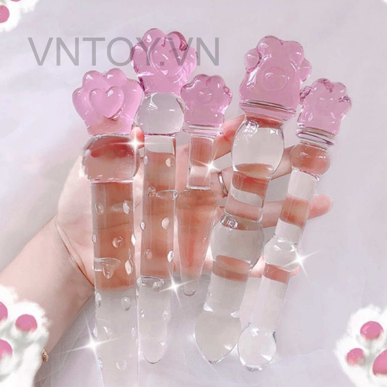 Dụng cụ gắn hậu môn trong suốt chất liệu thủy tinh