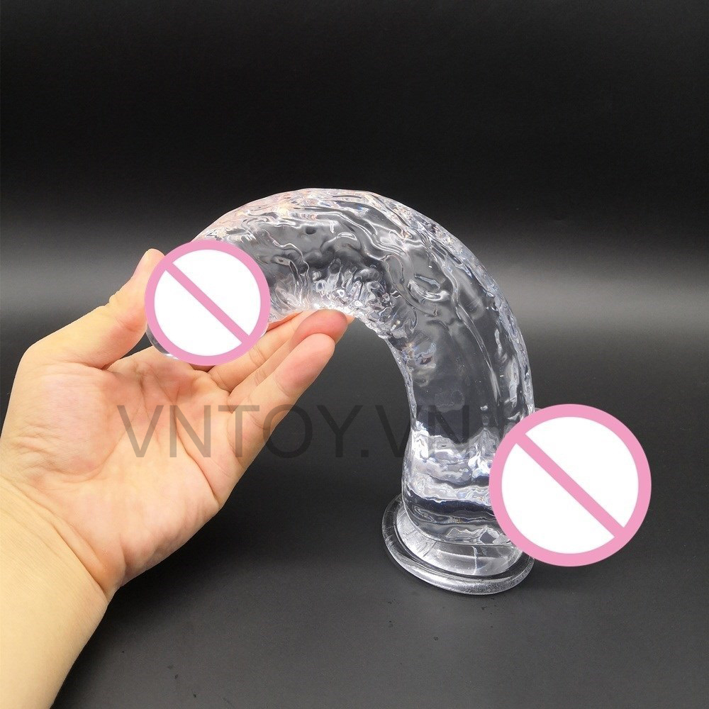 Dương vật giả trong suốt gắn tường uốn nắn