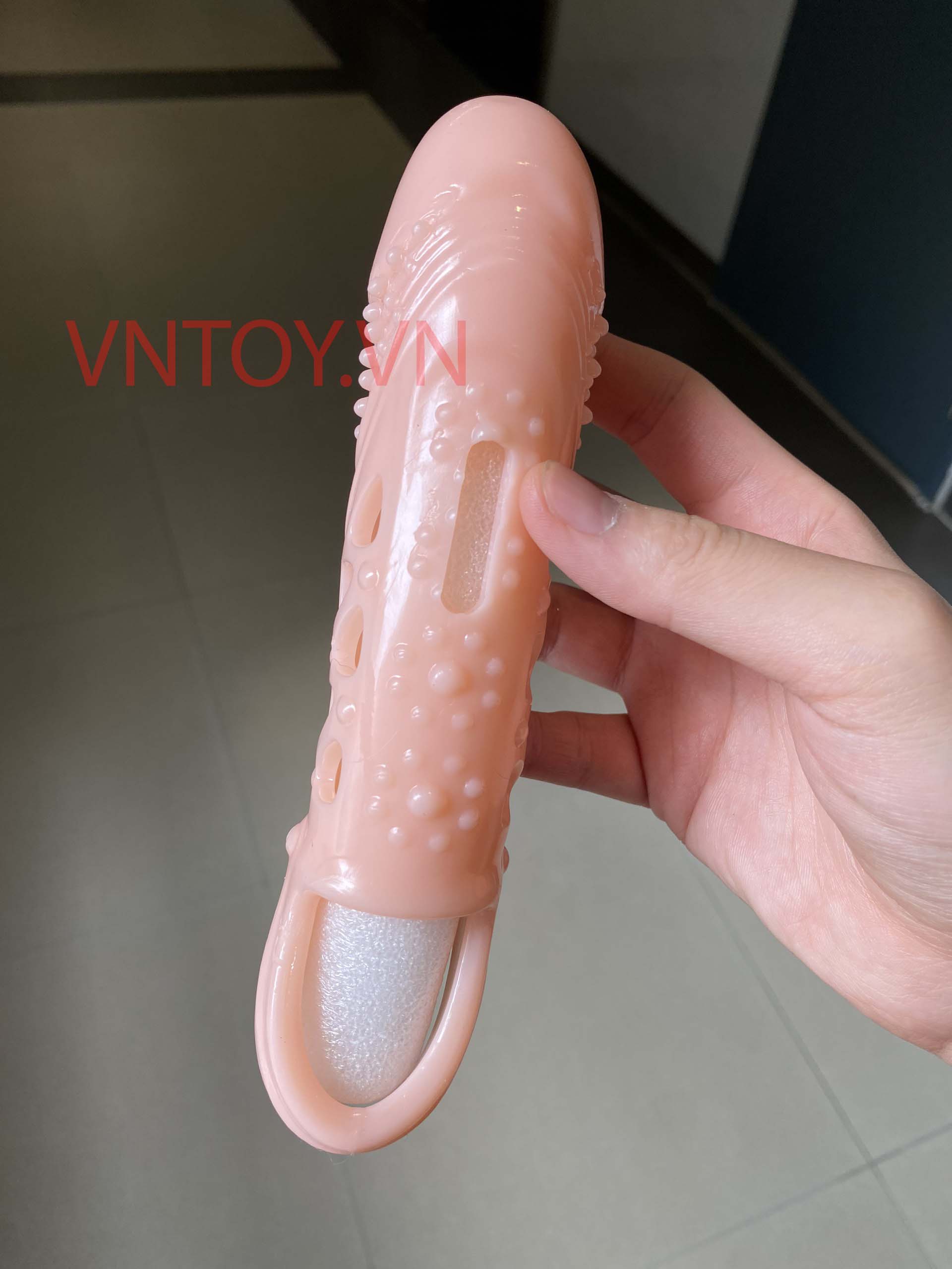 Bao cao su đôn dên Pretty Love Penis Sleeve nhiều gai có rung