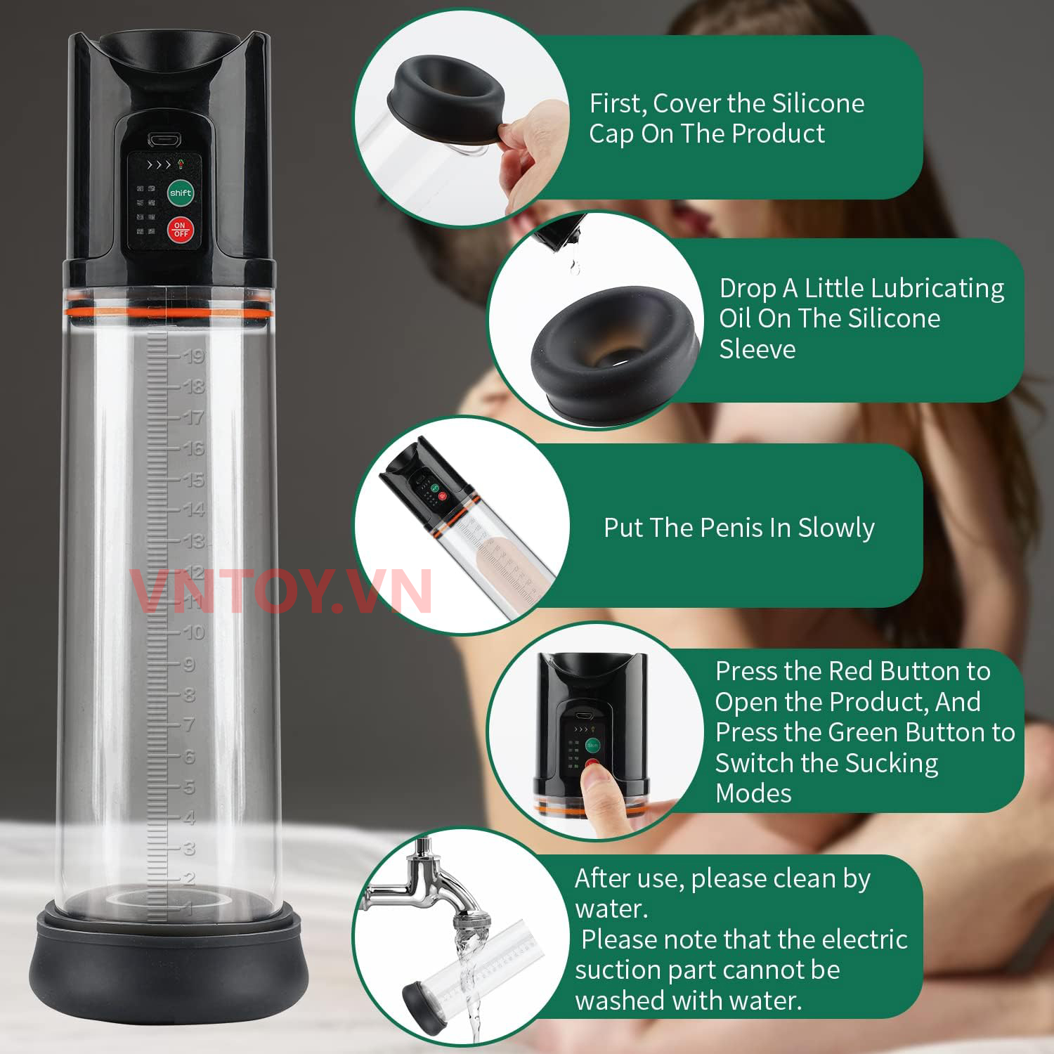 Máy bơm dương vật tự động Penis Pump tăng kích cỡ cải thiện sinh lý nam