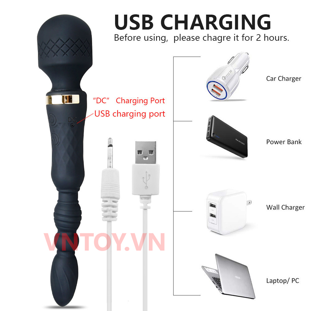 Máy massage tình dục rung đôi cho hậu môn và âm đạo