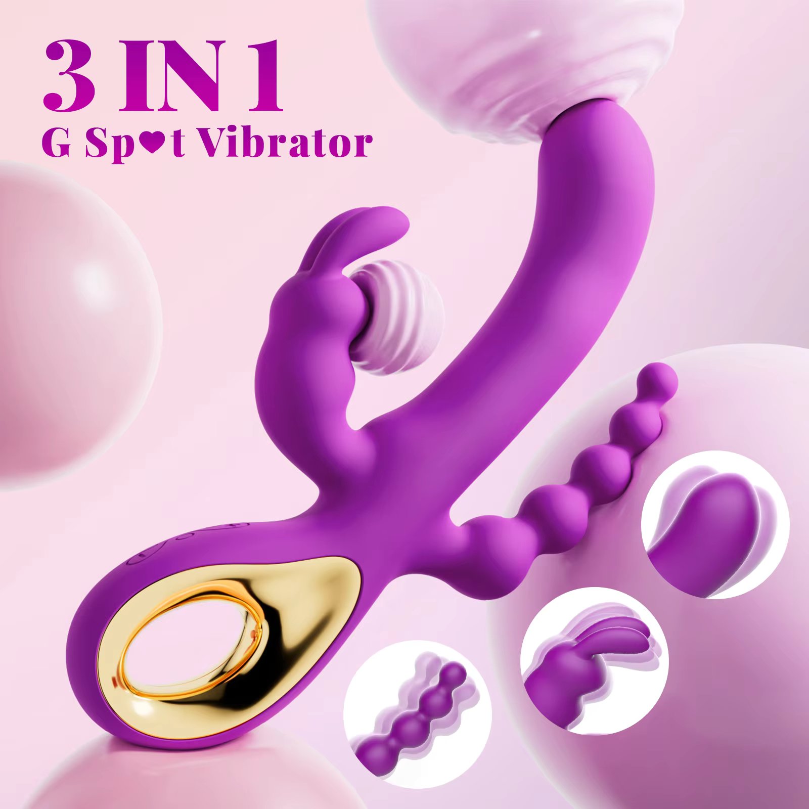 Máy Rung 3 Đầu Đa Điểm – Kích Thích Toàn Diện