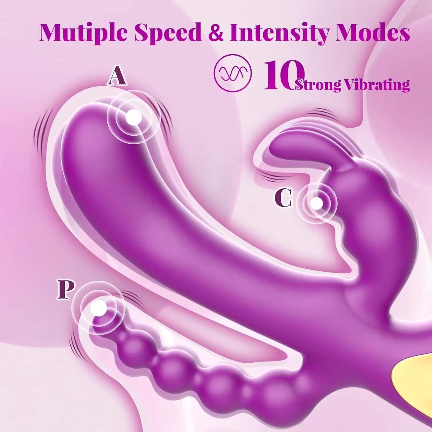 Máy Rung 3 Đầu Đa Điểm – Kích Thích Toàn Diện