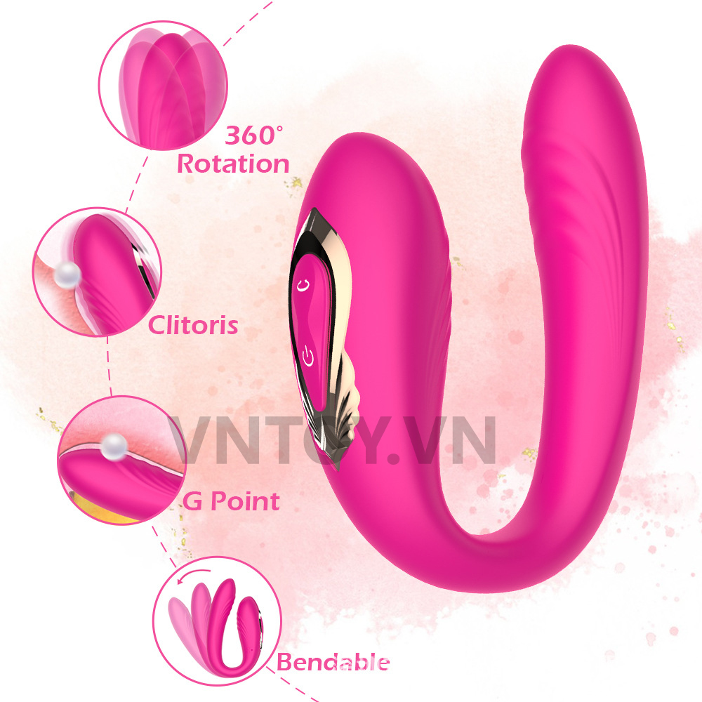 Máy rung âm đạo hình chữ C 2 động cơ rung ngoáy