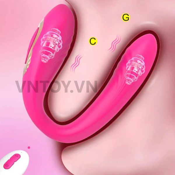 Máy rung âm đạo hình chữ C 2 động cơ rung ngoáy