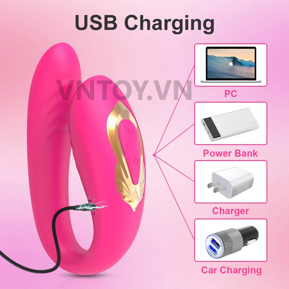 Máy rung âm đạo hình chữ C 2 động cơ rung ngoáy