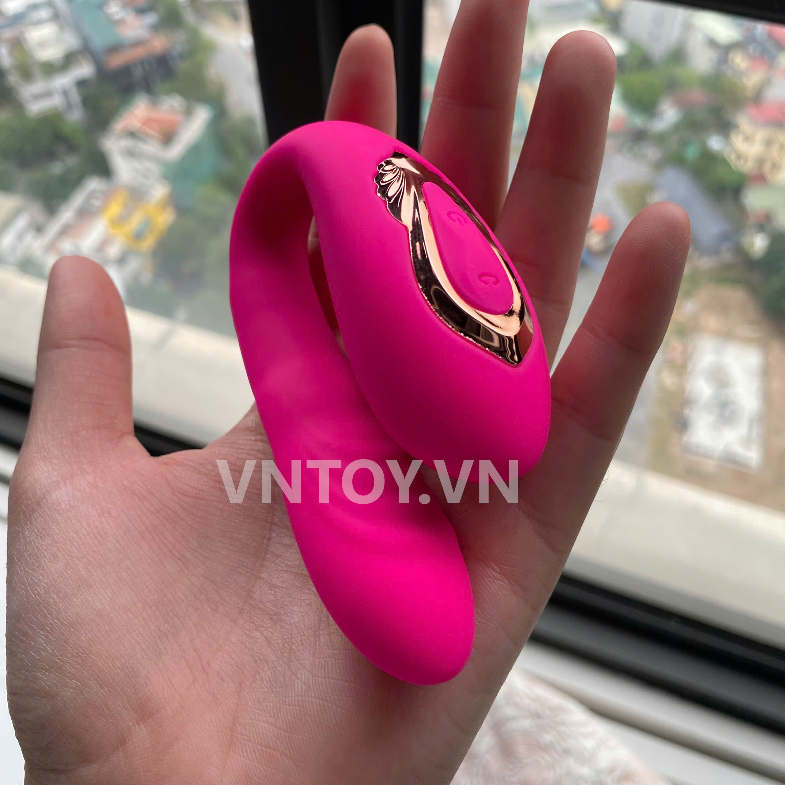 Máy rung âm đạo hình chữ C 2 động cơ rung ngoáy