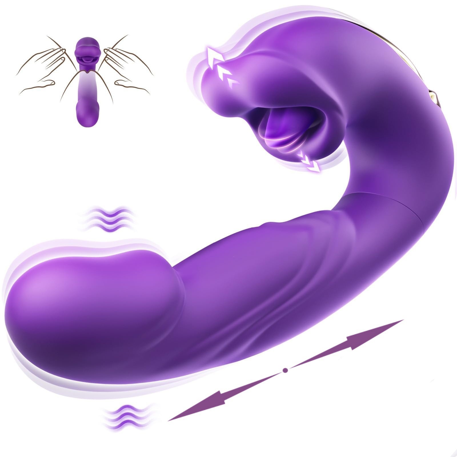 Máy Rung Lưỡi Massage Điểm G & Âm Vật Rung Thụt Đa Chức Năng