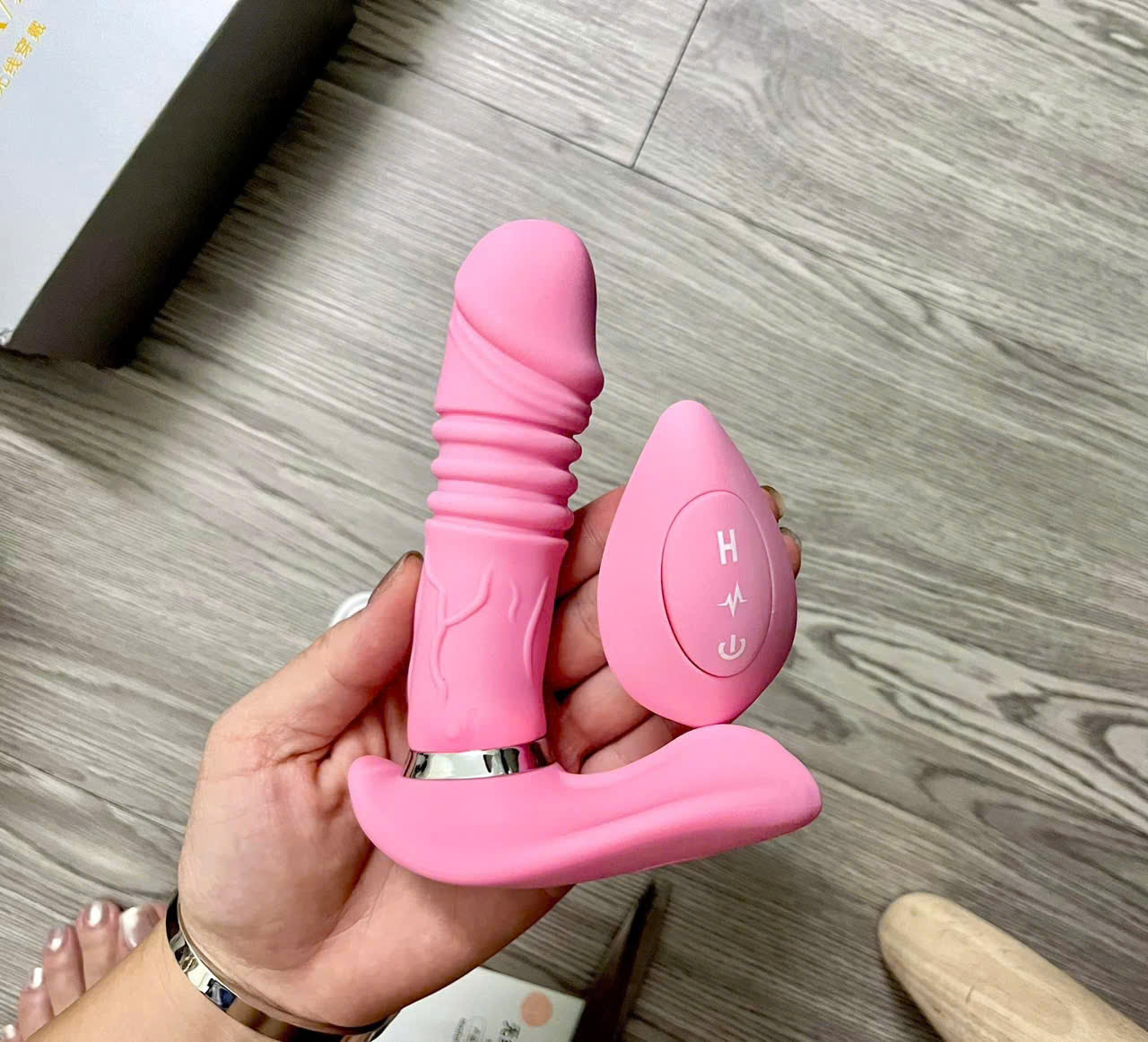 Máy Rung Thụt Điểm G 2-in-1 Sưởi Ấm Điều Khiển Từ Xa