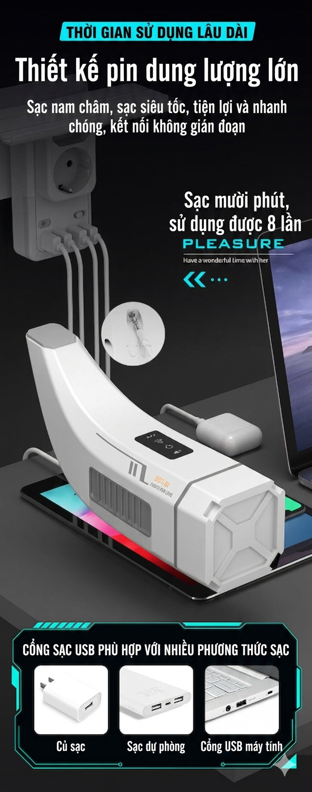 Máy Thủ Dâm Tự Động Hgod 007 III Rung Thụt Co Bóp Sưởi Ấm Đa Chế Độ