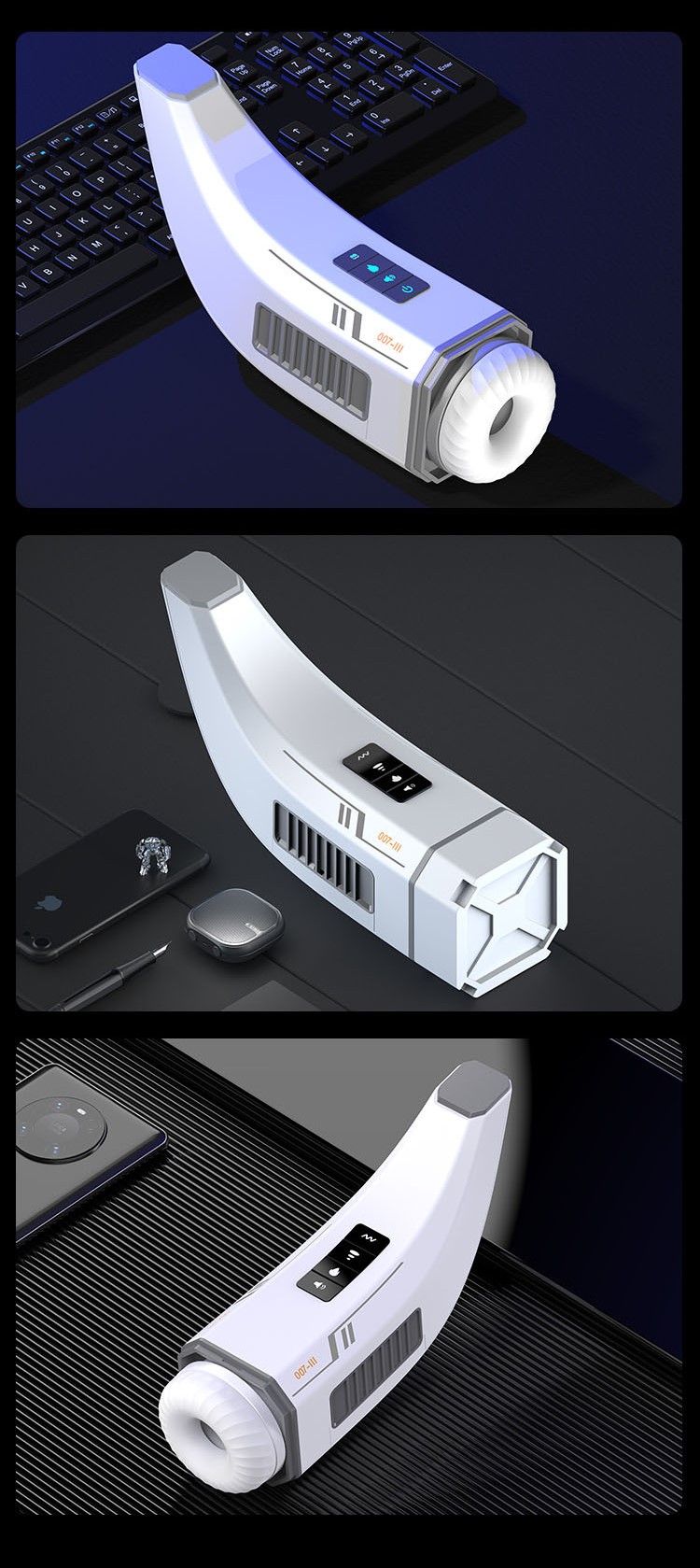 Máy Thủ Dâm Tự Động Hgod 007 III Rung Thụt Co Bóp Sưởi Ấm Đa Chế Độ