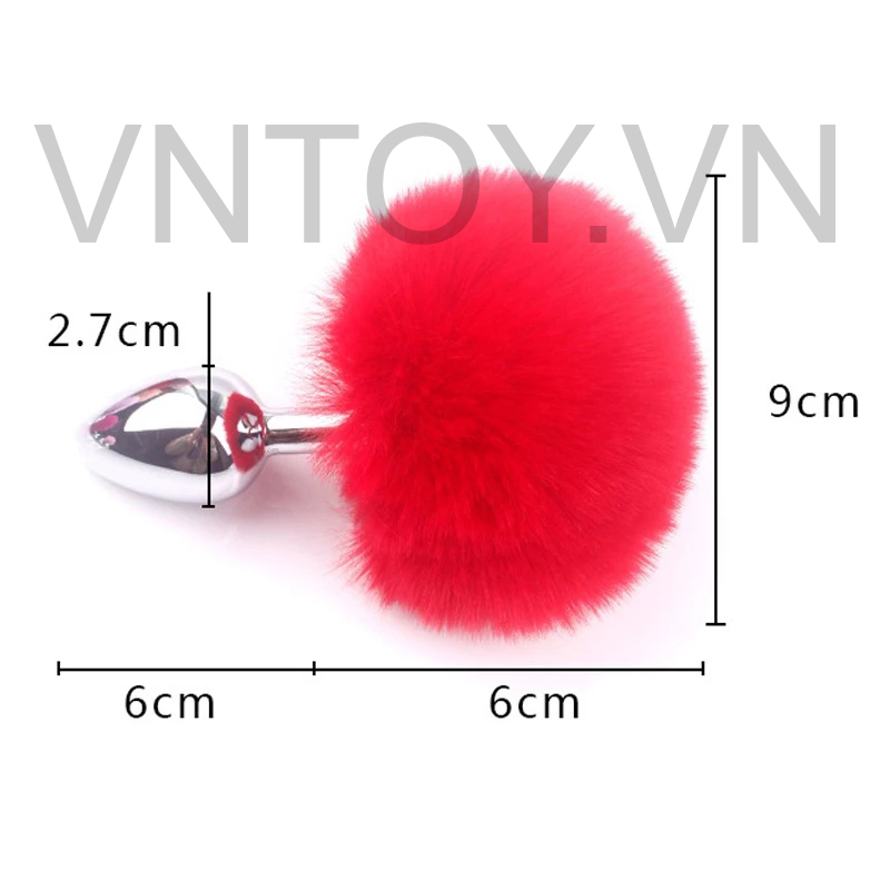 Đuôi thỏ gắn hậu môn phích cắm Inox