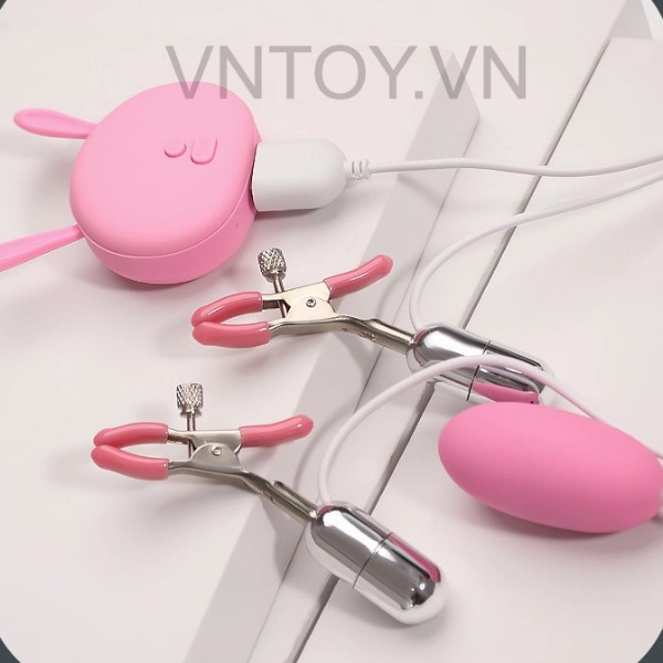 Trứng rung kích thích nhũ hoa kẹp ti sạc pin cao cấp
