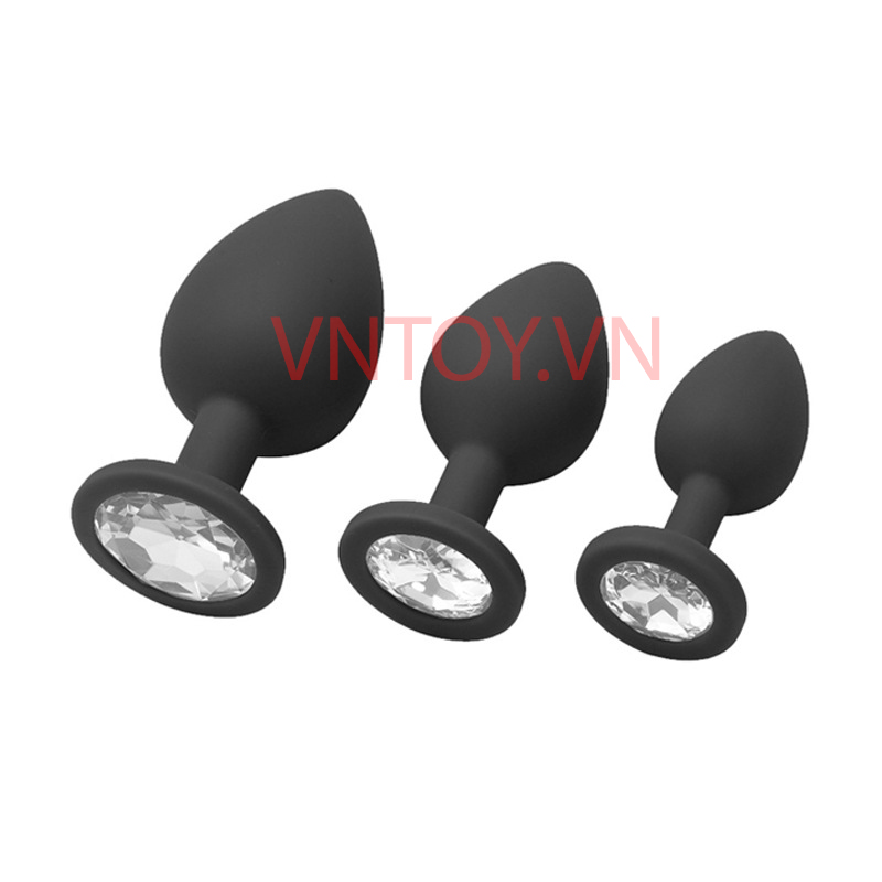 Nút gắn hậu môn Silicon đính đá