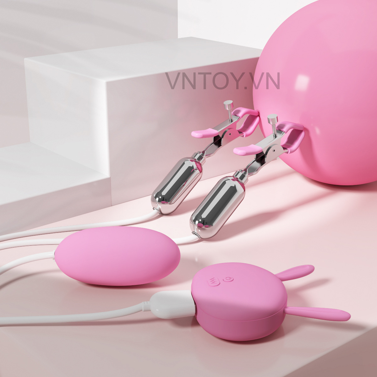 Trứng rung kích thích nhũ hoa kẹp ti sạc pin cao cấp