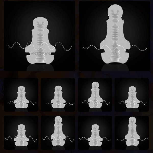 Cốc thủ dâm hút xoắn rung dương vật cao cấp