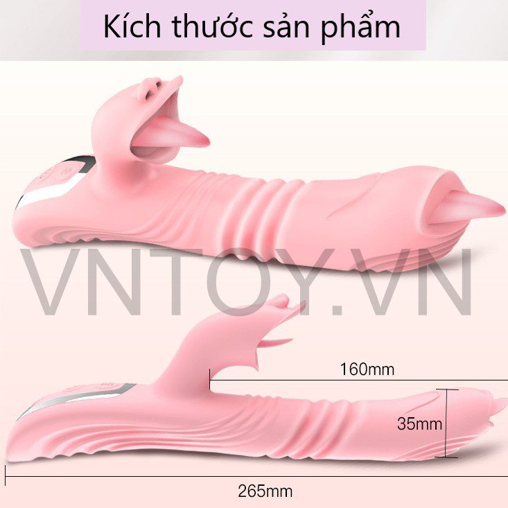 Máy rung âm đạo hình lưỡi liếm co giãn sưởi ấm 42 độ