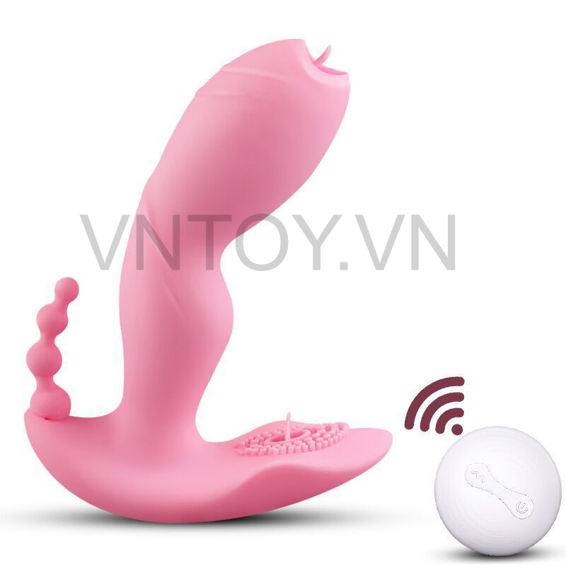 Quần lót rung điều khiển từ xa có lưỡi liếm hình dương vật