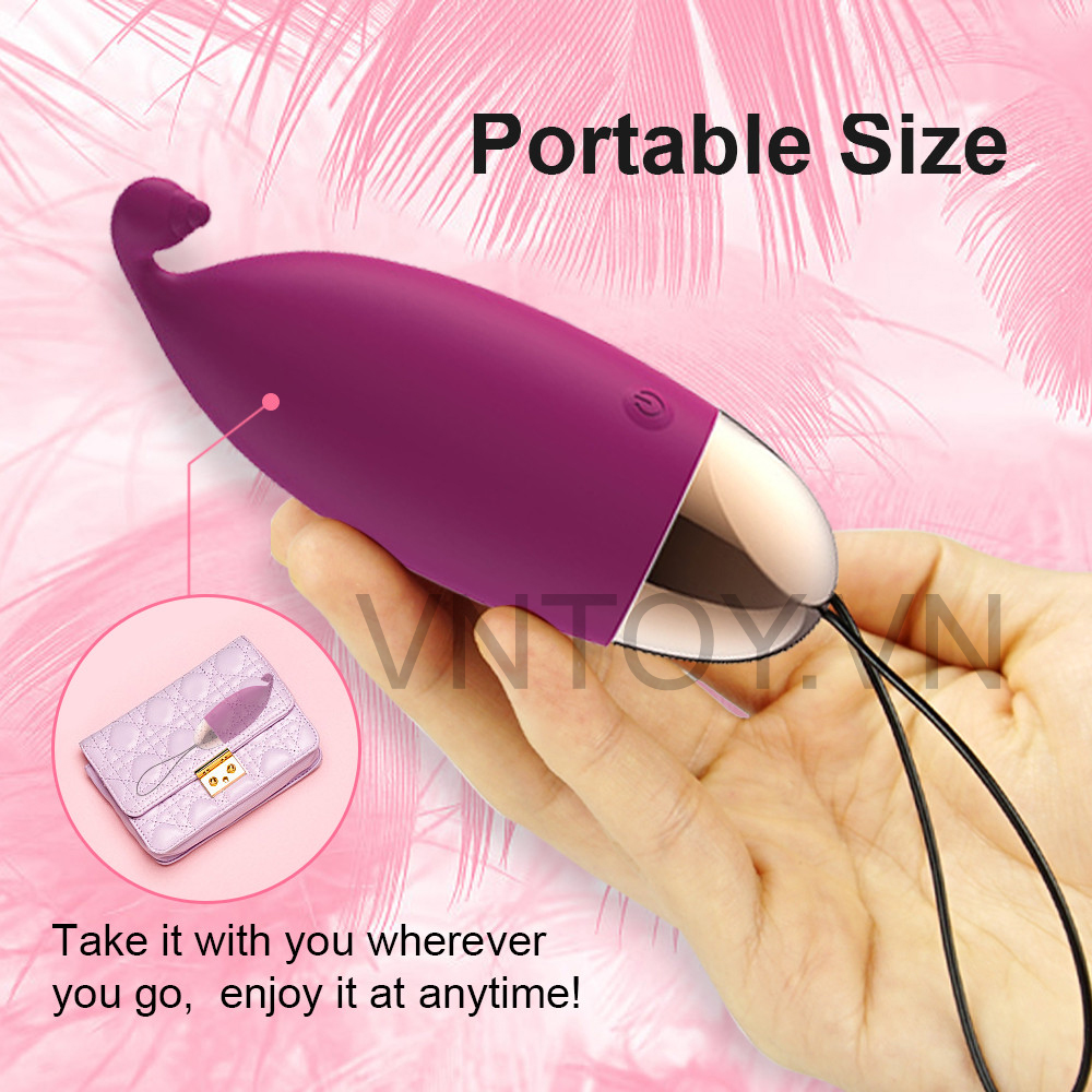 Trứng rung không dây massage điểm G hình móc sạc Pin