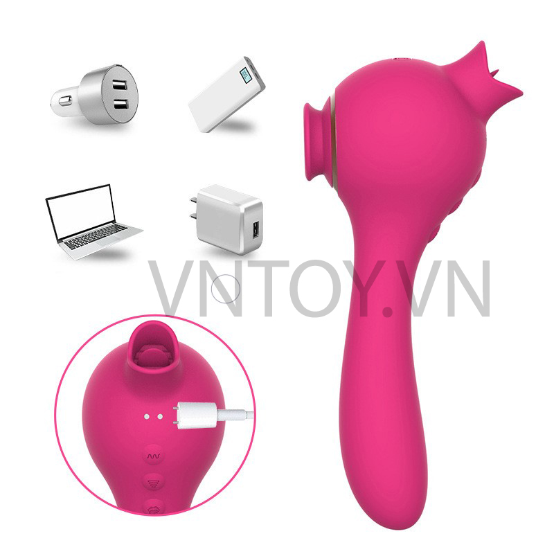 Máy rung liếm hút âm đạo cầm tay đa năng siêu cấp