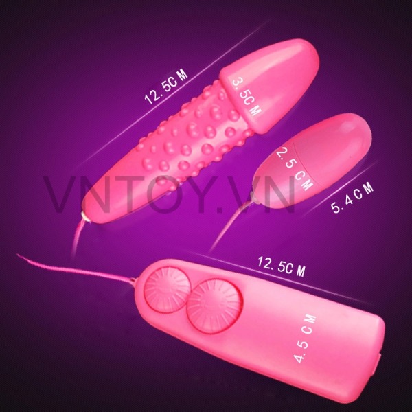 Trứng rung 2 đầu có gai hình dương vật rung siêu mạnh