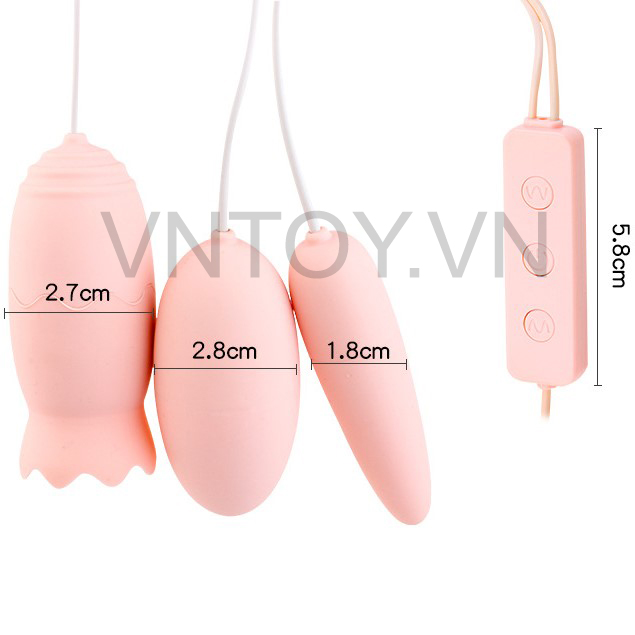 Trứng rung tình yêu 3 đầu có lưỡi liếm cắm USB
